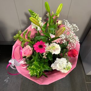 Plukboeket roze/wit